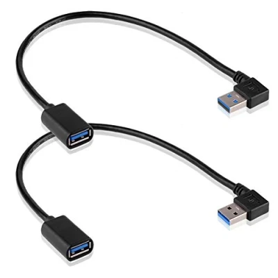 Afbeelding van S SIENOC 2 x USB 3.0 Model L Angle Adapter 90 Degree een plug naar A socket Compatibel met alle kabels Optimale kabelgeleiding (een vrouw)...