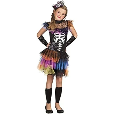 Afbeelding van Boland Kostuum Skeleton princess (10 12 jr) Kinderen Skelet Halloween verkleedkleding