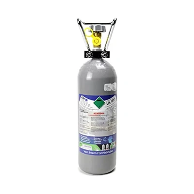 Afbeelding van Fles met 2 kg koolzuur CO2 gasfles gevuld (CO2) geschikt voor levensmiddelen volgens E290 NIEUW eigendom direct van de leegloop 10 jaar TÜV tot