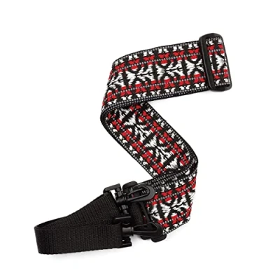 Afbeelding van D&quot;;Addario 20N00BJ draagriem Hootenanny voor banjo rood met zilver