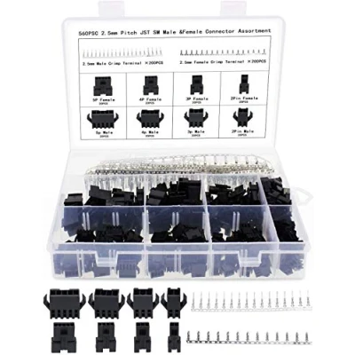 Afbeelding van Aussel 2,5 mm steek 2 3 4 5 Pin JST SM Stekker en Stekkerbehuizing Plug Adapter Assortimentsset 560 Stuks (560 Stuks)
