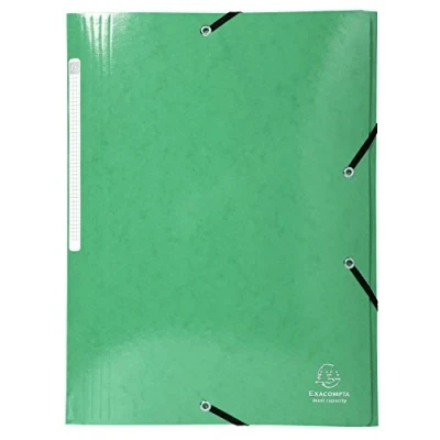 Afbeelding van Exacompta Iderama Elastische 3 Flap Folders, 425 g/m², A4 Donkergroen, Pack 25