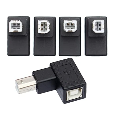 Afbeelding van chenyang 4 Stks USB 2.0 B Type Mannelijke naar Vrouwelijke Extension Adapter Horizontale Verticale Hoek 90 Graden voor Schijfscanner