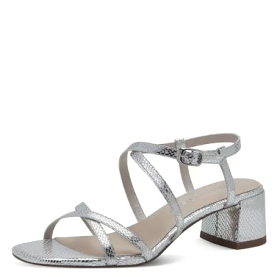 Afbeelding van Tamaris Sandalen, Dames, Maat: 36, Silver struct. Textiel