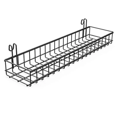 Afbeelding van ANZOME Draad wandmand, rooster mand muur organizer voor wandrooster, keukenorganizer, draadopbergrek rek thuisbenodigdheden, wanddecoratie (zwart)