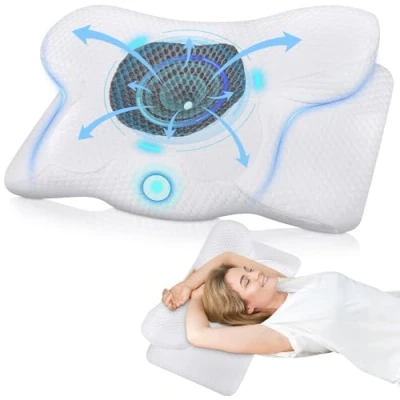 Afbeelding van TEGOVE Orthopedisch Kussen, Hoofdkussen met Neksteun van Traagschuim, Cervicale Kussen Memory Foam Kussens Ergonomisch voor Nek en Bed, Antisnurk Traagschuim,60 X 34 13CM