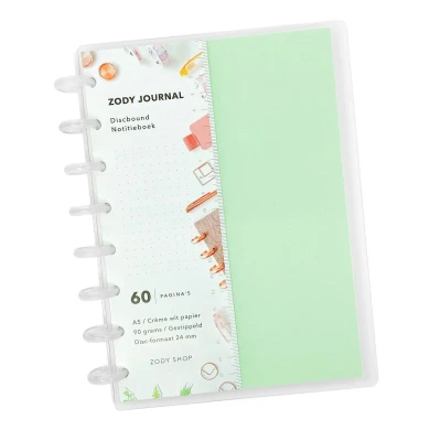 Afbeelding van Zody SHOP Journal Mint Groen A5 Modulair Notitieboek, Agenda, Bullet Journal, Planner, Schrijfblok