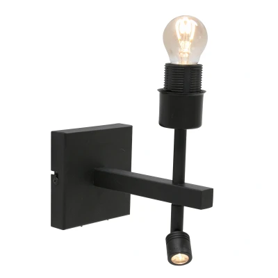 Afbeelding van Steinhauer Stang wandlamp zwart metaal draai en kantelbaar