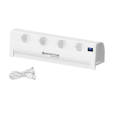 Afbeelding van Genius Invictus Therma Boost Basic Accu verwarmingsversterker, 2 modi, display, draadloos, warmteverdeling, verwarmingsopzetstuk met geïntegreerde thermostaat, bespaart energie verwarmingskosten
