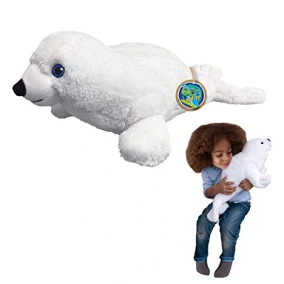 Afbeelding van EcoBuddiez Zadelrob van Deluxebase. Grote, zachte knuffel 50 cm gemaakt gerecycleerde plastic flessen. Schattig, eco vriendelijk, zacht geschenk voor kinderen en peuters.