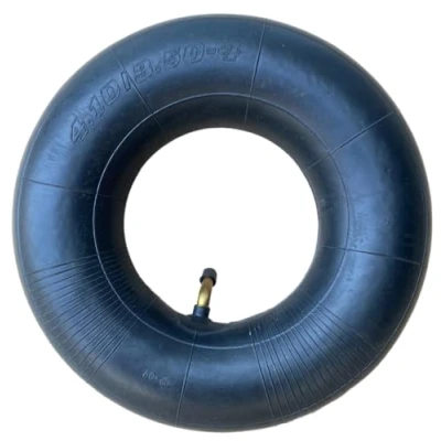 Afbeelding van Potreba Binnenband 4.10/3.50 4 (3.004, 260x85 mm) met gebogen TR87 ventiel voor kruiwagens, tuinwagens, steekwagens, grasmaaiers duurzaam butylrubber