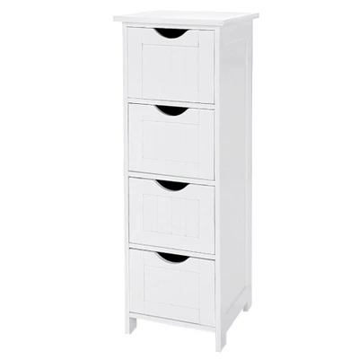 Afbeelding van ACAZA Ladekast badkamer 4 vakken 30x82x30 cm wit