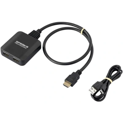 Afbeelding van SpeaKa Professional SP HDMIS 300 2 poorten HDMI splitter Ultra HD geschikt 7680 x 4320 Pixel Zwart