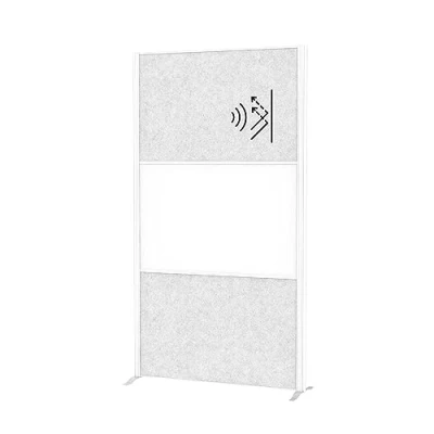 Afbeelding van Scheidingswand MAUL akoestiek lichtgrijs/whiteboard voet