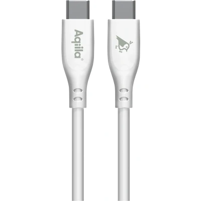 Afbeelding van Aqiila Laadkabel, USB C naar C, 60W, 480Mbps, 1 meter, silicone, Cablebird CS11 Wit