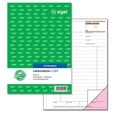 Afbeelding van Sigel, Formulier, Formulier voor leveringsbon Papierformaat: DIN A5 Zelfkopiërend: Nee (50 x)