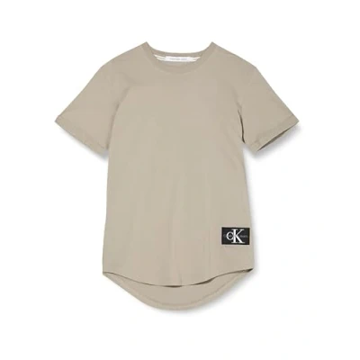 Afbeelding van Calvin Klein Jeans Badge TURN UP Sleeve Tshirt basic, Heren, Maat: 3XL, Elephant skin