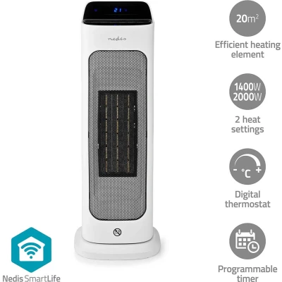 Afbeelding van SmartLife keramische PTC ventilatorkachel Wi Fi 2000 W 2 Warmte Nedi