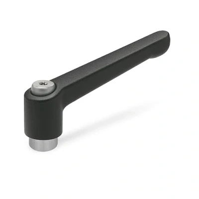Afbeelding van Ganter Normelemente GN 300.1 108 M16 SW 1 verstelbare klemhendel met roestvrijstalen schroefbus, zwart, structuurmat, greeplengte: mm schroefdraad: