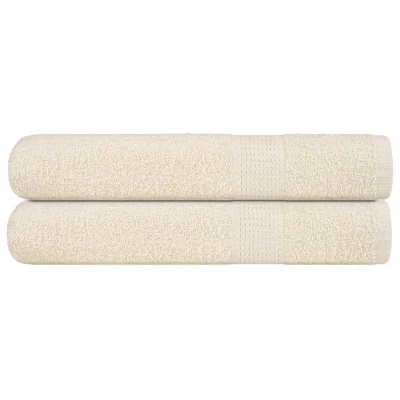 Afbeelding van vidaXL Handdoeken 2 st 100x200 cm 360 g/m² 100% katoen crèmekleurig