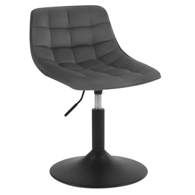 Afbeelding van WOLTU stoel, 1 stuks, verstelbare kruk, eetkamerstoel, make up commerciële winkelkruk, multifunctioneel, 360 graden draaibaar, fluweel, zitting van 38 49,5 cm hoog, donkergrijs
