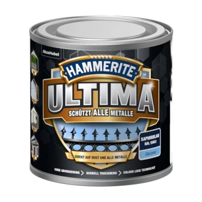 Afbeelding van HAMMERITE METALEN BESCHERMING LAK ULTIMA GLZ saffierblauw RAL5003 250ML