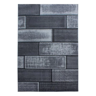 Afbeelding van Vloerkleed Grijs / Zwart Laagpolig 160x230 cm