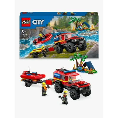 Afbeelding van LEGO City 4x4 brandweerauto met reddingsboot 60412