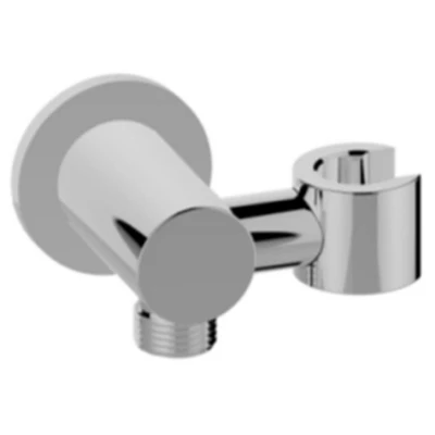 Afbeelding van Wiesbaden Wandaansluitbocht met kantelbare handdouchehouder rond 1/2&quot; chroom
