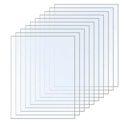Afbeelding van 10 stuks acrylplaten, vierkante acrylplaat, transparant plexiglas, acrylglas, 2 mm dik, A4 acrylplaten voor het reserveglas van fotolijst (2 mm)