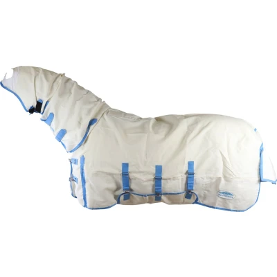 Afbeelding van Weatherbeeta Eczeemdeken Sweet Itch Combo Neck Wit/Blauw 160/215