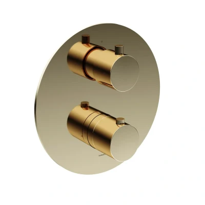 Afbeelding van HotBath Cobber Inbouw Thermostaat Afbouwdeel CB009EXT Gepolijst Messing