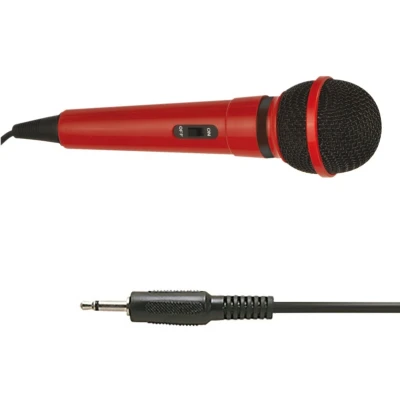 Afbeelding van Mr Entertainer bedrade karaoke microfoon 3,5mm Jack / rood 2,8 meter