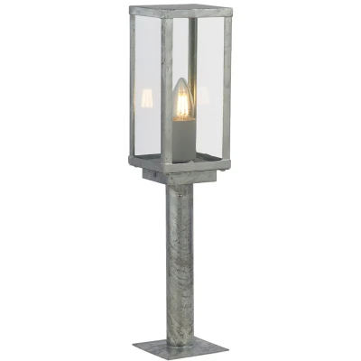Afbeelding van Searchlight Antiek zilveren terraslamp Box II 50cm 90151 500SI