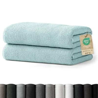 Afbeelding van Blumtal Terry Handdoeken Set 2 x Baddoek 70 140 cm Lichtblauw