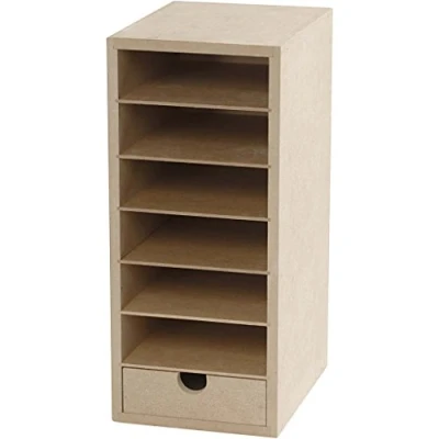 Afbeelding van Creotime papier opslag unit 14x18x23 cm hout naturel