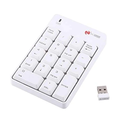 Afbeelding van Topiky USB Numeriek Toetsenbord, 2.4GHz Draadloos Toetsenbord Nummer 18 toetsen voor Laptop PC, Wit (Wit)
