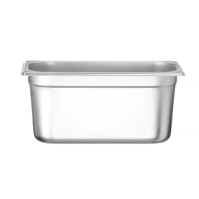 Afbeelding van HENDI Gastronorm container, temperatuurbestendig van 40 tot 300C, geschikt voor ovens, bain marie, koelkasten en vriezers, chafing dishes, 4L, GN 1/3, 325x176x(H)100mm, roestvast staal