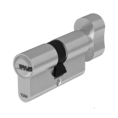 Afbeelding van Yale Europese cilinder voor de hoogste veiligheid met slotknop YC204KD303505N1 vernikkeld, 30/35 mm, 5 sleutels snake piste, 14 pin