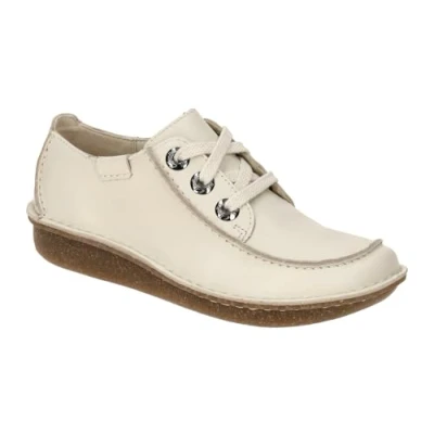 Afbeelding van Clarks Veterschoenen, Dames, Maat: 38, Cream leather (26181433)