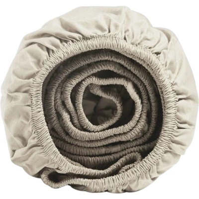 Afbeelding van Hoeslaken Yumeko White Sand (Percal) 90 x 210 cm