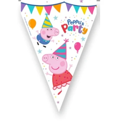Afbeelding van BeenSmile, BANDERIN Peppa Pig Wimpel Kinderen Verjaardag Decoratie Feestartikelen Viering Jubileum 1 Stuk 3M