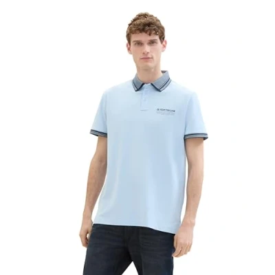 Afbeelding van TOM Tailor MIT LOGO Poloshirt, Heren, Maat: Large, Windsurf blue