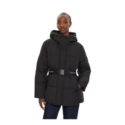 Afbeelding van Calvin Klein Jeans LOGO Puffer Winterjas, Dames, Maat: XL, Black