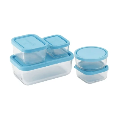 Afbeelding van Bormioli Rocco Vershoudbakjes Frigoverre Blauw 5 Delig