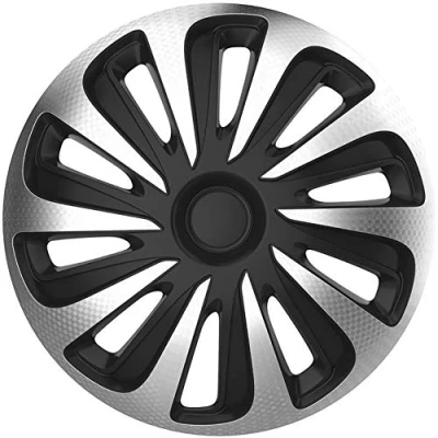 Afbeelding van AutoStyle 4 Delige Wieldoppenset Caliber 13 inch zilver/zwart carbon look