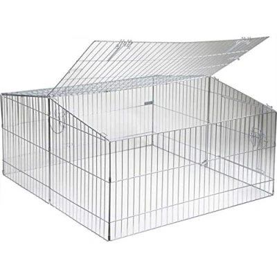 Afbeelding van Kerbl 82845 Vrijloophok (behuizing voor grote konijnen + hazen, afmetingen 115 x cm, hoogte 60 roosterafstand 3,5 uitloop met twee deuren)