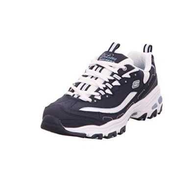 Afbeelding van Skechers D&#039;LITES BIGGEST FAN dames Sneakers, Navy Trubuck White Mesh Carolina Blue Trim, 39.5 EU