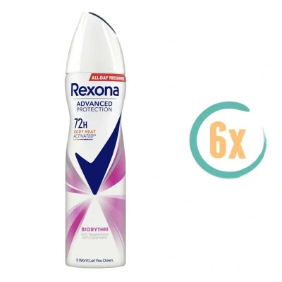 Afbeelding van 6x Rexona Anti transpirant Spray Ultra Dry Biorythm 150 ml
