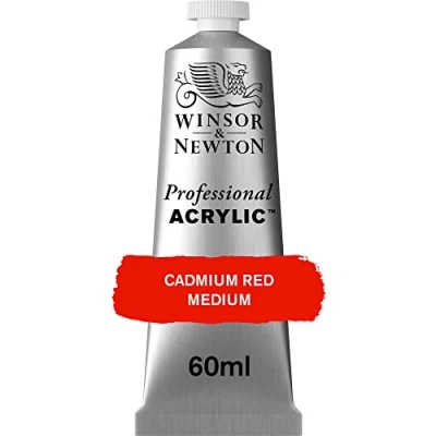 Afbeelding van Winsor &amp; Newton 8840461 Professionele acrylverf, hoge dekking, kunstenaarskwaliteit, lichtecht 60ml tube, Cadmium Red Medium